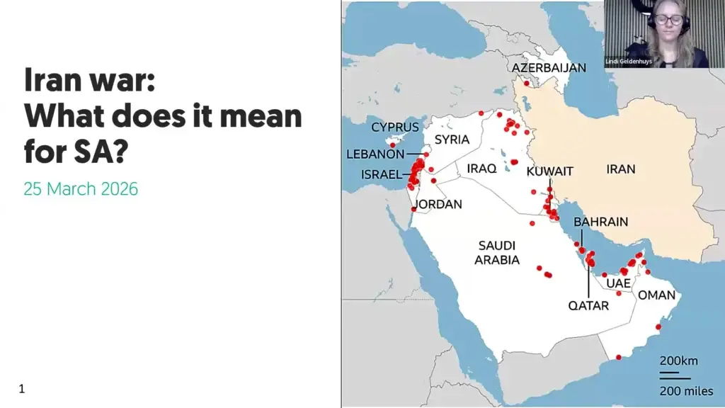 Map discussing Iran war impacts