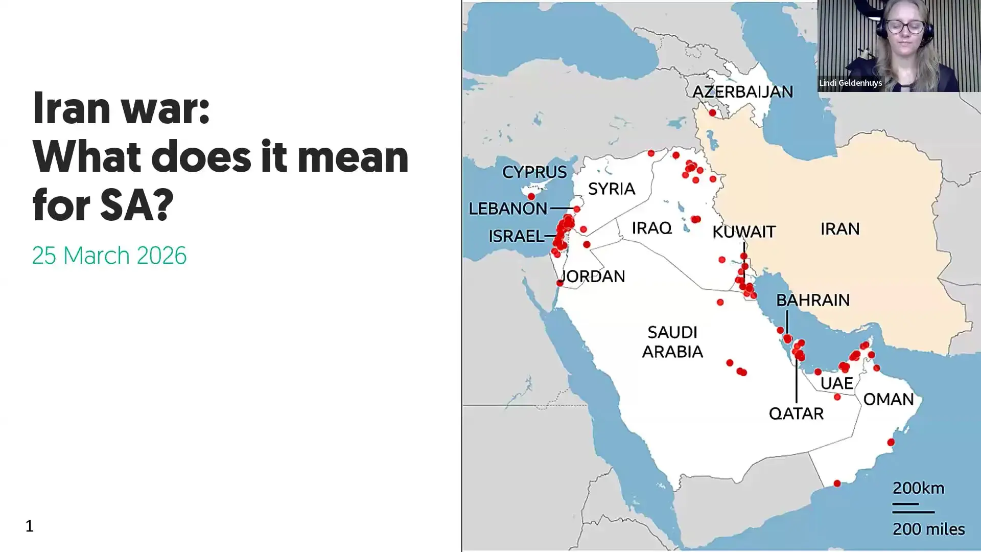Map discussing Iran war impacts